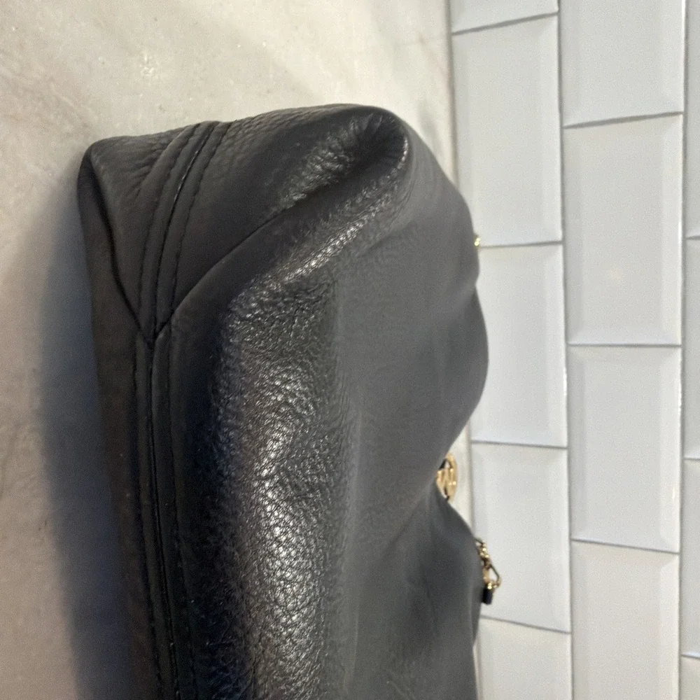 Michael Kors Black Jet Set Leather Multi Pocket Tote With Matching‎ Wallet